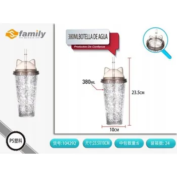 Hrnek s dvojitou stěnou a brčkem, 380 ml