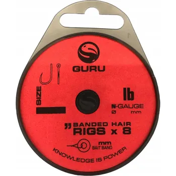 Rybářský háček Háčky zemní s návazcem Guru QM1 Ready Rigs Bait Bands 8 ks