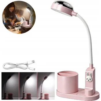 Lampička LED stolní lampička s projektorem hvězd a organizérem – králíček