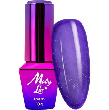 Lak na nehty Hybridní lak MOLLYLAC 10g Winter Crystalize Eternal Beauty Fialová Č. 226