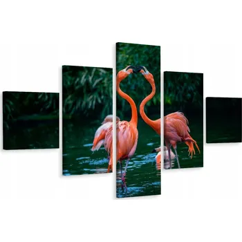 Obraz Vícedílný obraz PLAMEŇÁCI nad Vodou 3D 150x90