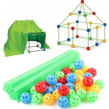 ostatní stavebnice 175 DÍLŮ SADA NA STAVĚNÍ PEVNOSTI ZÁKLADNA STAN TRUBIČKY KULIČKY KONSTRUKČNÍ DIY