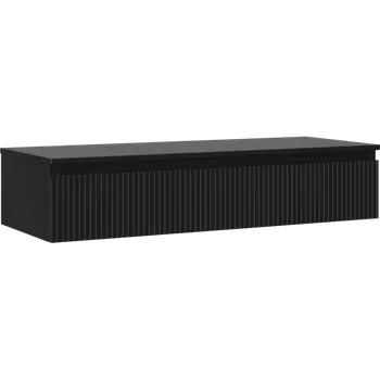 Koupelnový nábytek Mexen Rivel koupelnová skříňka pod umyvadlo 120 cm s deskou, 1 zásuvka, drážkovaná, černá mat - 91A20-12023-1-BFC71 Koupelnové skříňky