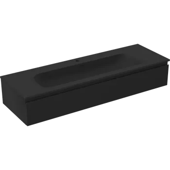 Koupelnový nábytek Mexen Orio koupelnová skříňka 140 cm s umyvadlem Vela, 1 zásuvka, černá mat - 91A10-14023-1-BF71-W23M71 Skříňky s umyvadlem