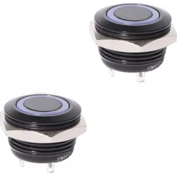 Bezpečnostní kamera PRZYCISK ZATRZASKOWY 16MM OTOČNÉ 12-24V LED 2 KS 4-PIN IP65 BÍLÉ