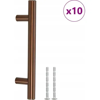 Nábytkové kování Nábytková úchytka T, nerezová ocel, bronzová, 150x32 mm, se závitem