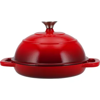 Forma na pečení SILVERCREST® Litinový hrnec / forma na pečení chleba (kulatá, červená)