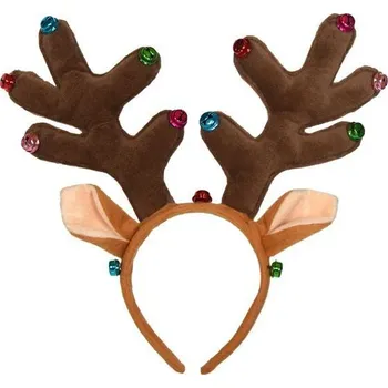 Karnevalový doplněk KARNEVAL Čelenka sobí rohy s ušima (karnevalový doplněk)