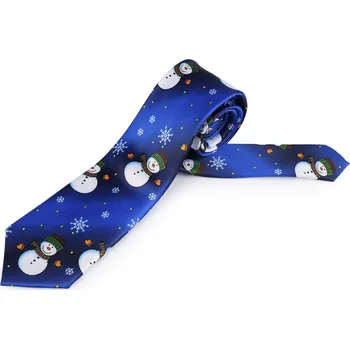 Kravata Saténová vánoční kravata, střední, 3 modrá