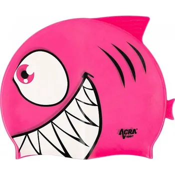 Plavecká čepice Dětská plavecká koupací čepice, PIRANHA, růžová