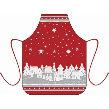 Kuchyňská zástěra Forbyt Dětská zástěra zimní vesnička 49 x 61 cm