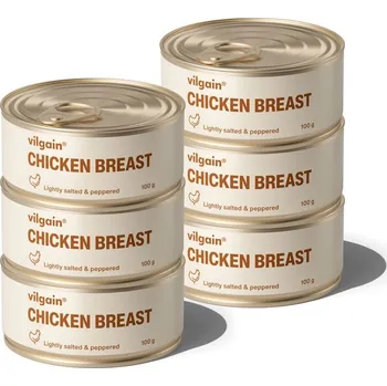 Konzervované maso Vilgain Kuřecí prsa – 6x se solí a pepřem 100 g