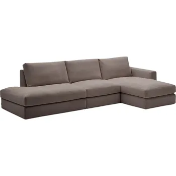 Obývací pokoj Kave Home Tmavě hnědá modulární rohová pohovka Alea 340 cm, pravá