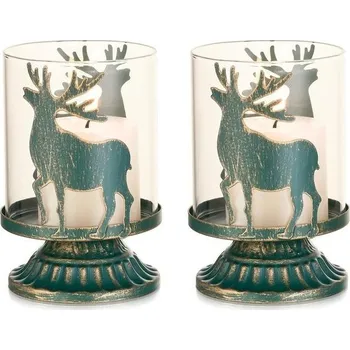 Svícen Romadedi Jelení svícen Svícen Vánoce: Sada 2 sobích lucerniček na čajovou svíčku na vánoční