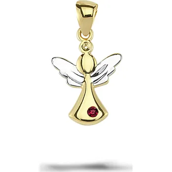 Přívěsek Lillian Vassago Přívěsek z kombinovaného zlata Anděl se safírem/smaragdem/rubínem/topazem LLV66-GP189WYK Druh kamene: Rubín
