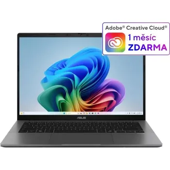 Notebook ASUS NTB Vivobook S14 (S3407QA-OLED063W), X1 26 100, 14" FHD, 32GB, 1TB SSD, Adreno, W11 Home, Matte Gray