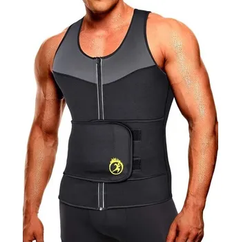 SEXYWG Pánské zeštíhlující teplákové tílko, sauna vesta, břišní fitness pás, sportovní ploché