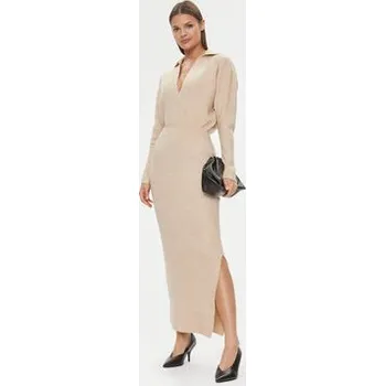 Dámské šaty Patrizia Pepe Úpletové šaty 2A2618/K139-B778 Béžová Regular Fit I