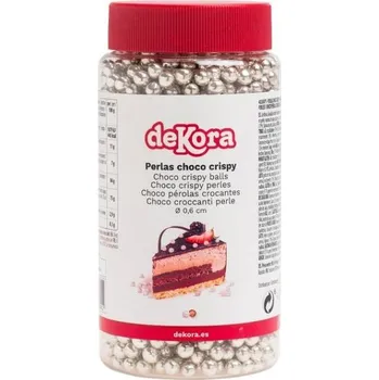Jedlá dekorace na dort Čokoládové perly stříbrné O 0,5 mm 350g - Dekora