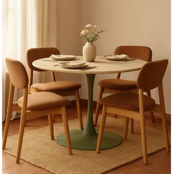 Jídelní stůl Kulatý jídelní stůl Bechora 120 cm zelený