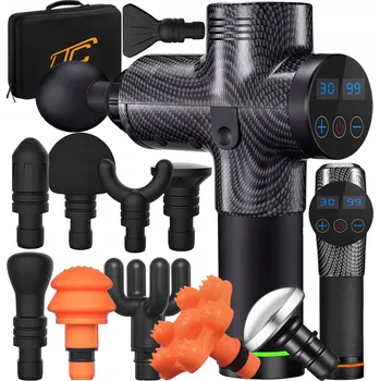 Masážní přístroj MASÁŽNÍ PISTOLE MASÁŽNÍ PŘÍSTROJ NA ZÁDA, CHODIDLA, KRK, TĚLO A ŠÍJI PR0+ 10 NÁSTAVCŮ