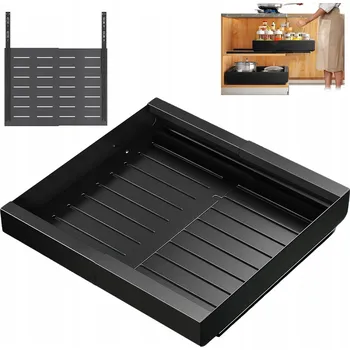 Nábytkové kování VÝSUVNÁ ZASOUVACÍ KOVOVÁ POLICE DO KUCHYŇSKÉ SKŘÍŇKY SNADNÁ MONTÁŽ TICHÁ