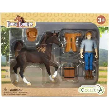 Figurka CollectA 84277 - Kovářské příslušenství s kovářem a koněm
