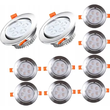 Bodové svítidlo 10 KS Stropní bodové svítidlo zapuštěné LED bílé kulaté 5W 500lm