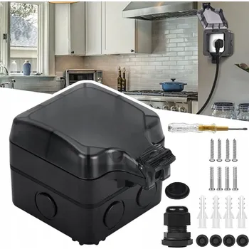 Elektrická zásuvka VENKOVNÍ ELEKTRICKÁ ZÁSUVKA ZAHRADNÍ VODOTĚSNÁ S KOLÍKEM 250V IP66