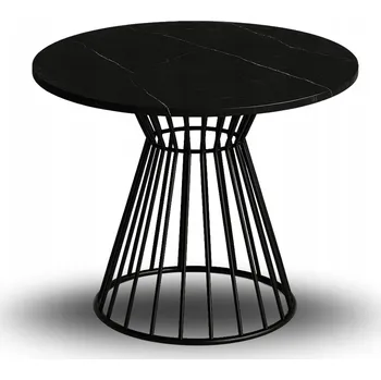 Jídelní stůl Stůl kulatý Lea – lehkost v elegantním provedení – barva Černý Mramor 90 cm