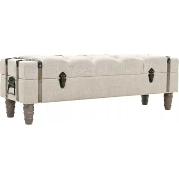 Lavice s úložným prostorem vintage krémová 111 x 34 x 37 cm, jedlové dřevo