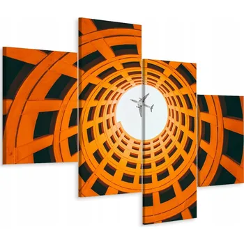 Obraz Obraz Čtyřdílný Tunel BUDOVA Letadlo 3D 80x50