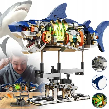 ostatní stavebnice MECHANICZNY ŽRALOK 687 DÍLŮ STAVEBNICE TECHNIC KONSTRUKČNÍ KOSTKY SADA S LED