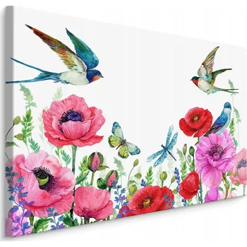 Obraz Obraz do Ložnice MAKI Ptáci Akvarel Dekor 40x30