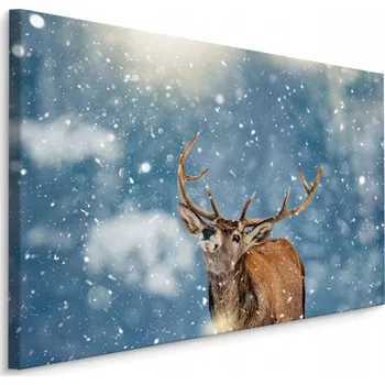 Obraz Obraz do Předsíně JELEN Vločky Sněhu 3D 40x30