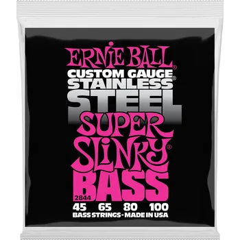 Struna pro kytaru a smyčcový nástroj Ernie Ball 2844 Super Slinky Stainless Steel Electric Bass 45-100 + prodloužená záruka 3 roky