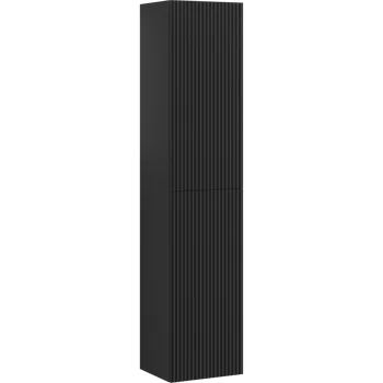 Koupelnový nábytek Mexen Rivel sloupek koupelnový 35 cm, 2 dveře, rýhovaný, černý mat - 91A21-03016-2-BF71 Koupelnové skříňky