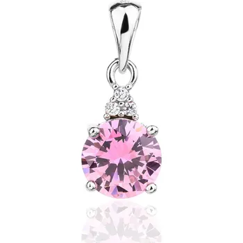 Přívěsek Jan Kos jewellery Stříbrný přívěsek s růžovým zirkonem MHT-8