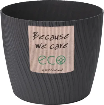 Obal na květník MIKA ECO WOOD plastový d23x20cm