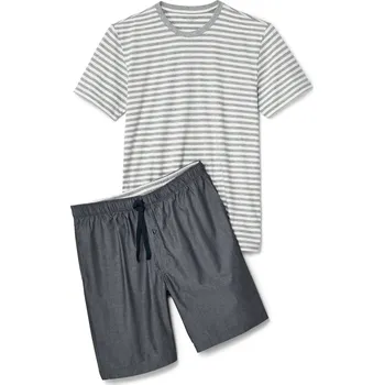 Dámské pyžamo 674065 - Tchibo - Krátké pyžamo s tkanými kalhotami - pro muže - vel. S 44/46 - barva: modrá/s proužky