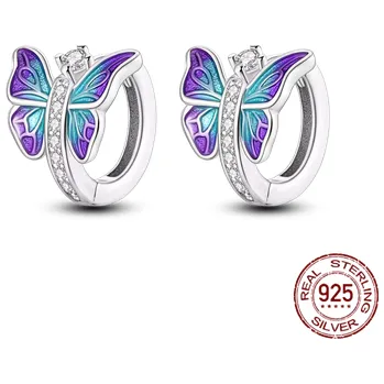 Náušnice Prosperk Náušnice stříbrné kroužky s motýlky