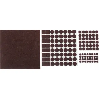 Podložka pod nábytek Parkside - samolepící plstěné podložky hnědé, 133 KS