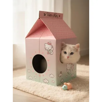 Sinsay - Kartonový domek pro kočky se škrabadlem Hello Kitty - pastelová růžová - 171GR-03P - 171GR-03P-ONE