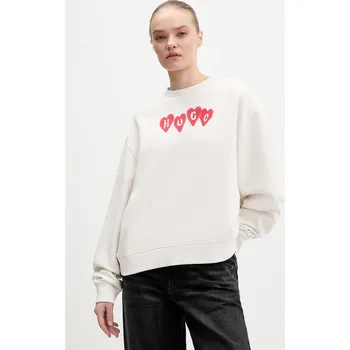 Dámská mikina Bavlněná mikina HUGO Deroxina_8 50555824 béžová 01X, vel. M