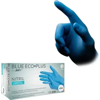 Vyšetřovací rukavice Vyšetřovací rukavice Blue Eco-Plus nitril, nepudrované, modré, XXL, 100 ks