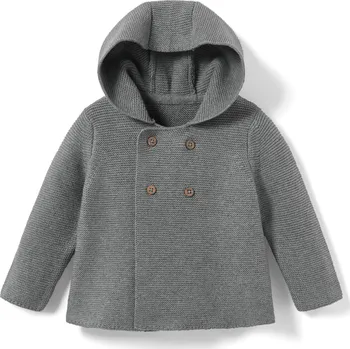 Kojenecké oblečení 667571 - Tchibo - Dětský pletený kabátek - pro miminko - vel. 50/56 - barva: šedá