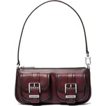 Michael Kors malá kabelka pochette leštěná kůže vínová