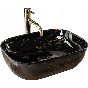 REA UMYVADLO BELINDA BLACK MARBLE SHINY - NA DESKU