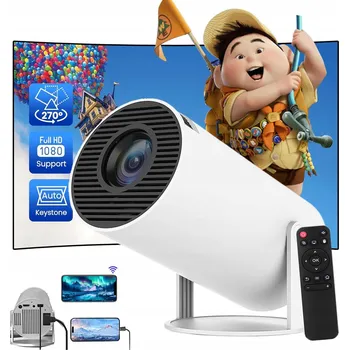 Projekční technika PROJEKTOR LED Projektor HY300 Android 1080P 5G WIFI Přenosný s otočením o 180°