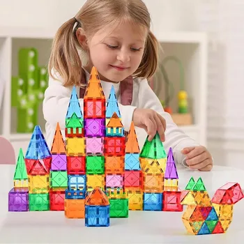ostatní stavebnice MAGNETICKÉ STAVEBNÍ STAVEBNICE 100 KUSŮ IDEÁLNÍ PRO HRANÍ A UČENÍ DĚTÍ